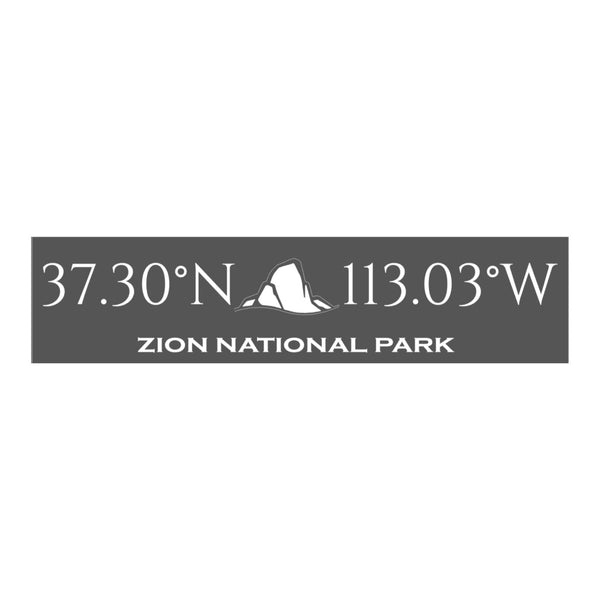 Zion National Park Coordinates Handcrafted Wooden Sign - Large