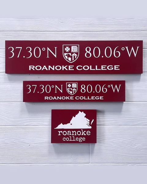Collegiate Coordinates Handcrafted Wooden Sign_Small