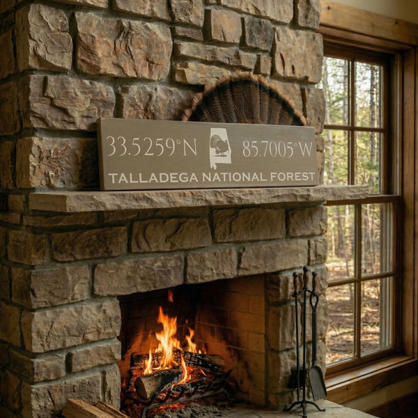 Lodge & Lake Collection | Custom Hunting Coordinates Sign – Large