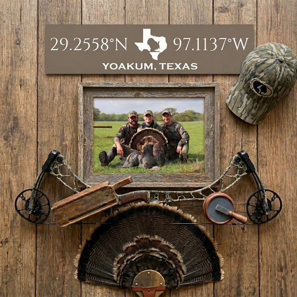 Lodge & Lake Collection | Custom Hunting Coordinates Sign – Large