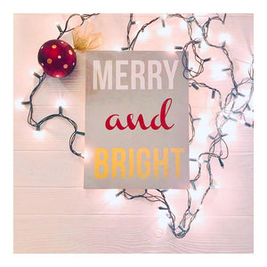 Merry & Bright Handcrafted Wooden Block Sign