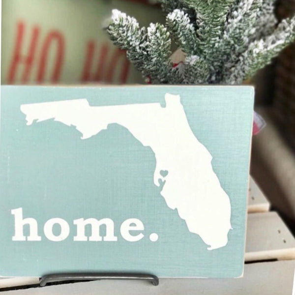 Custom "Home" or Zip Code Wooden Mini Sign Block | All States Available