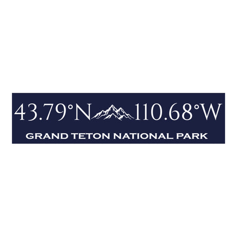 Grand Teton National Park Coordinates Handcrafted Wooden Sign - Large