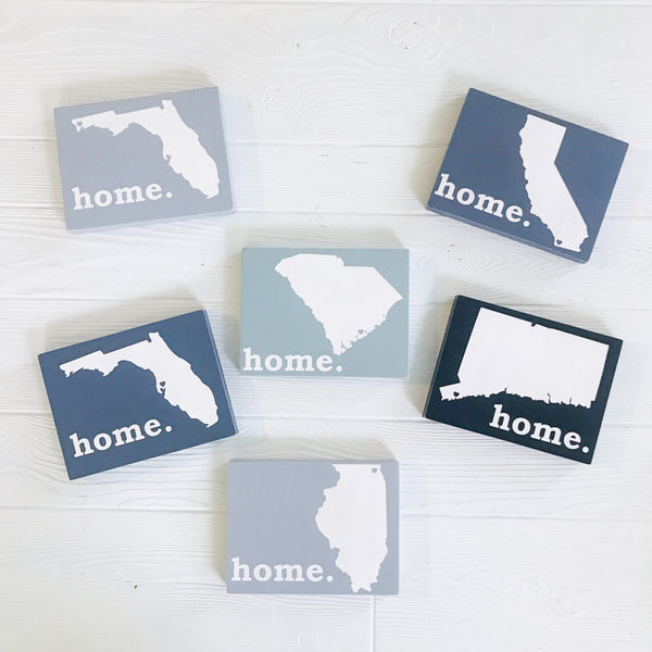 Custom "Home" or Zip Code Wooden Mini Sign Block | All States Available