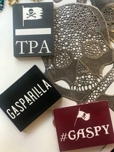 Gasparilla Handcrafted Wooden Block Signs