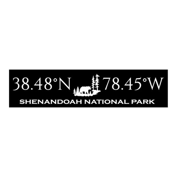 Shenandoah National Park Coordinates Handcrafted Wooden Sign - Large