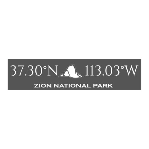 Zion National Park Coordinates Handcrafted Wooden Sign - Large