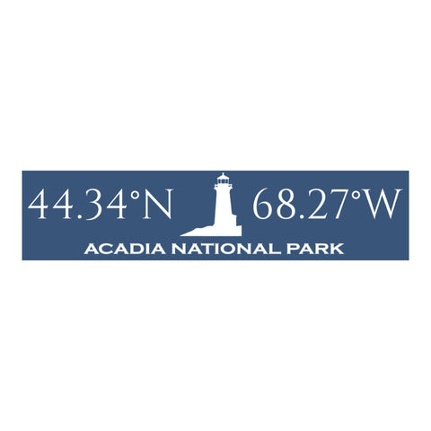 Acadia National Park Coordinates Handcrafted Wooden Sign - Large